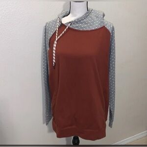 Maurices Burnt Orange Polka Dot
Hoodie Pullover Sweatshirt
